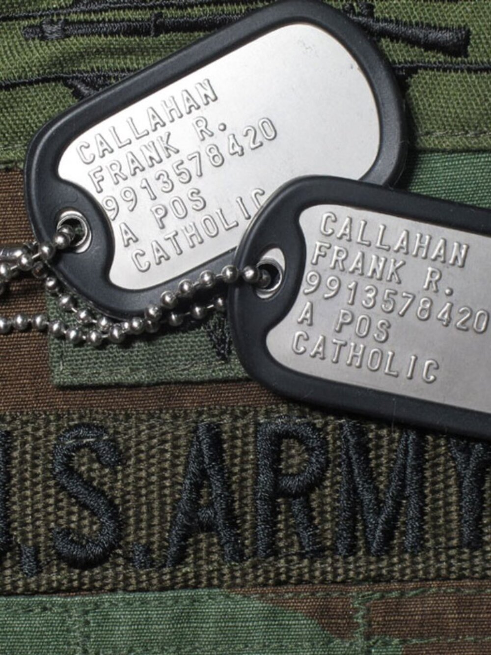 Complete Custom embossed Set of Military Dog/ID Tags